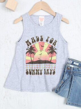 Girls “Made for Sunny Days” Tank Top – Color Bear – Gray – Size 8/9